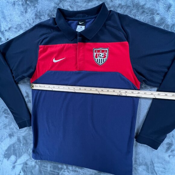 Nike USA Soccer National Team Long Sleeve Polo Shirt Men M Vintage Y2K World Cup - Picture 6 of 11